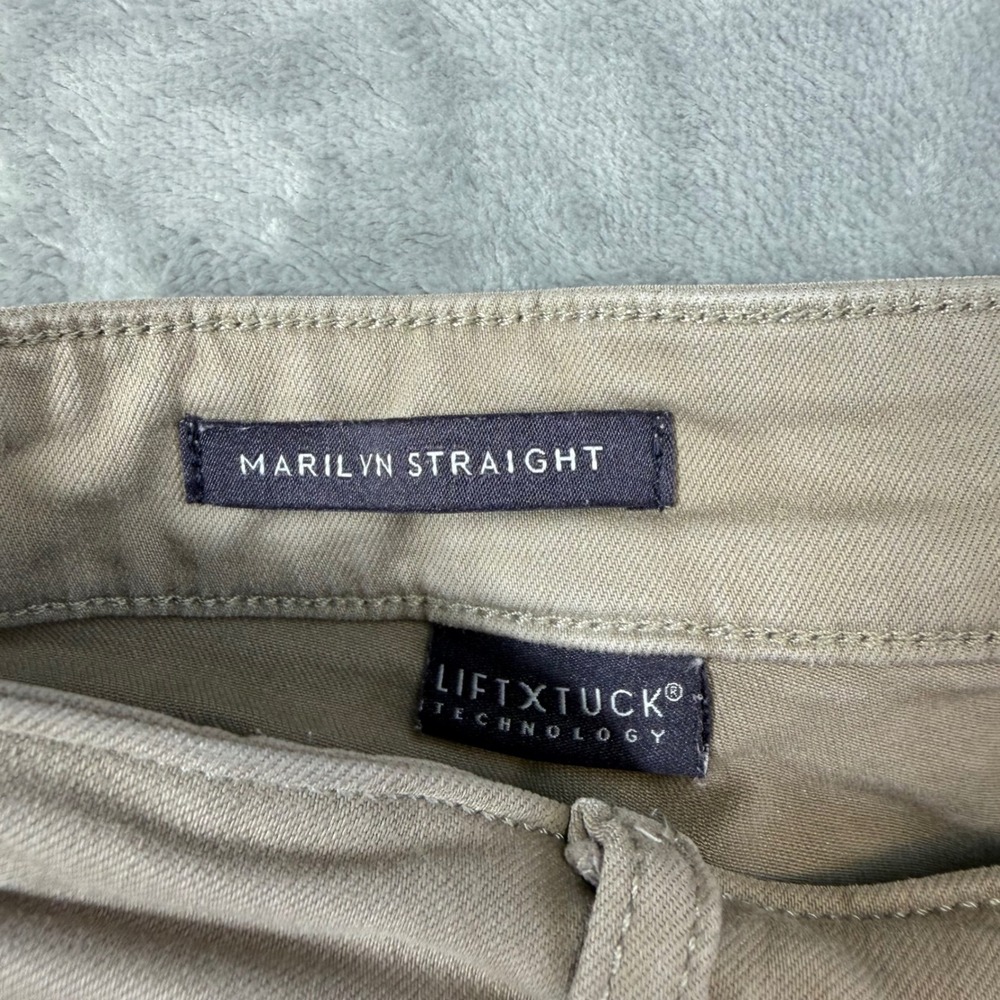 NYDJ Marilyn Straight Leg Pants Tan Khaki Lift Tuck Technology Womens 10 - Picture 4 of 7